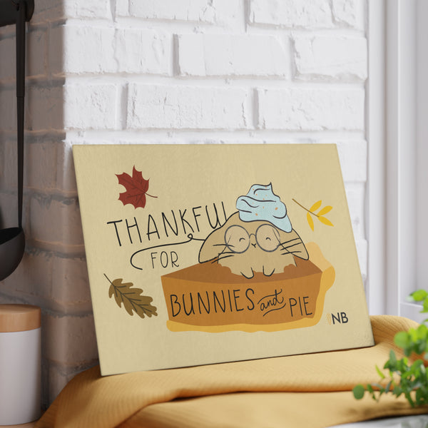 I Only Have Pies For Bunnies Glass Cutting Board