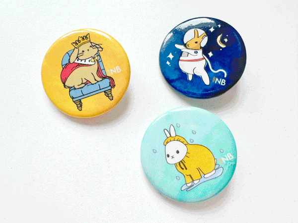 Pin Back Bun-tton Trio