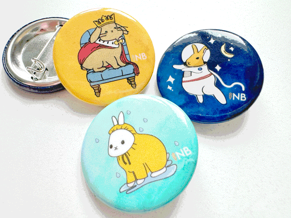 Pin Back Bun-tton Trio