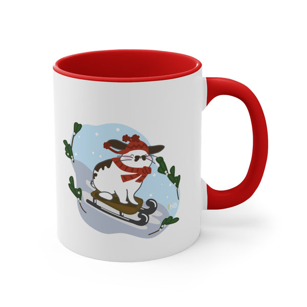 Hopping Through The Snow Accent Mug