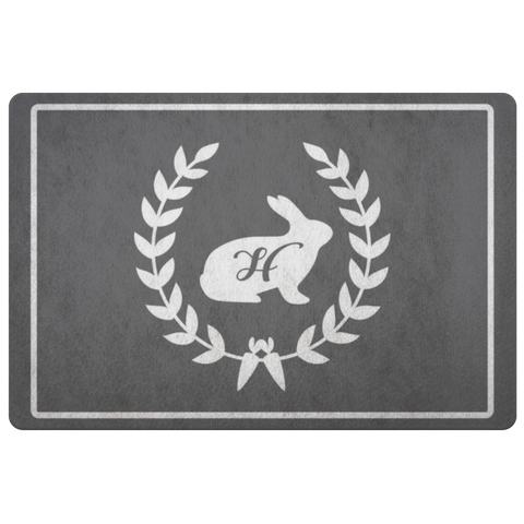 Bunny I'm Home Doormat- Grey-H