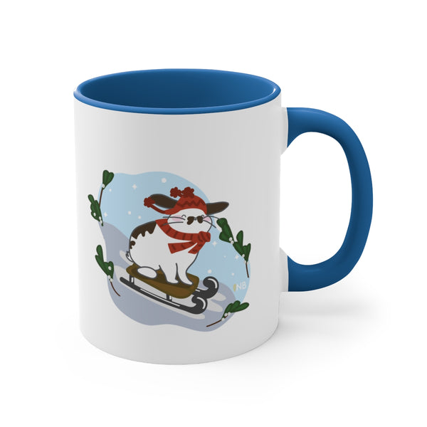 Hopping Through The Snow Accent Mug