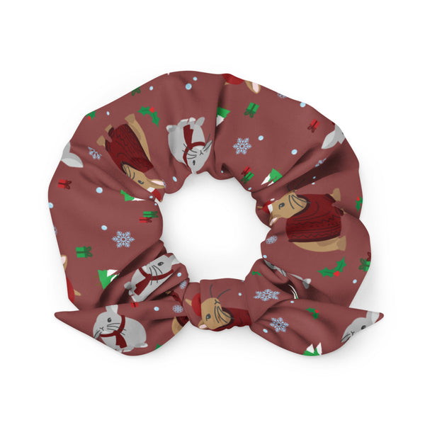 Warming Winter Bunnies Scrunchie (Red)