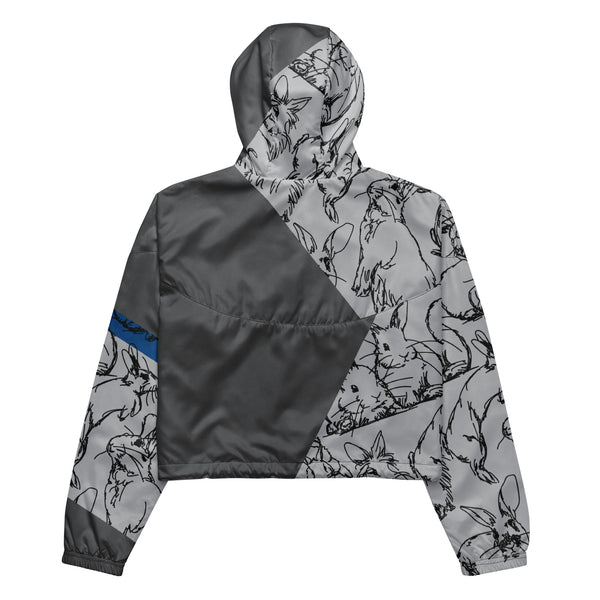 Hop To It Cropped Windbreaker (Blue)