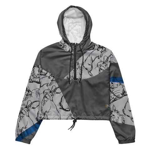 Hop To It Cropped Windbreaker (Blue)