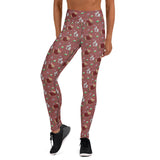 Warming Winter Bunnies High Rise Leggings (Red)