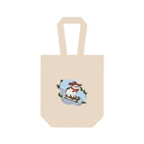 Hopping Through The Snow Double Wine Tote Bag