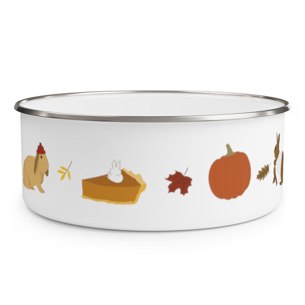 Fall For Bunnies Enamel Bowl