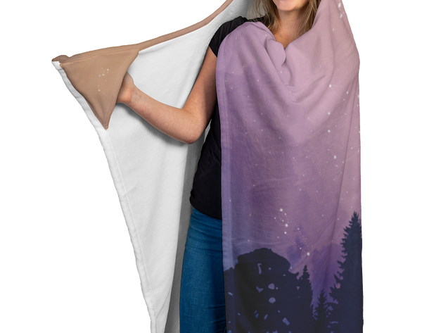 Star Light, Bun Bright Hooded Blanket—Sunset